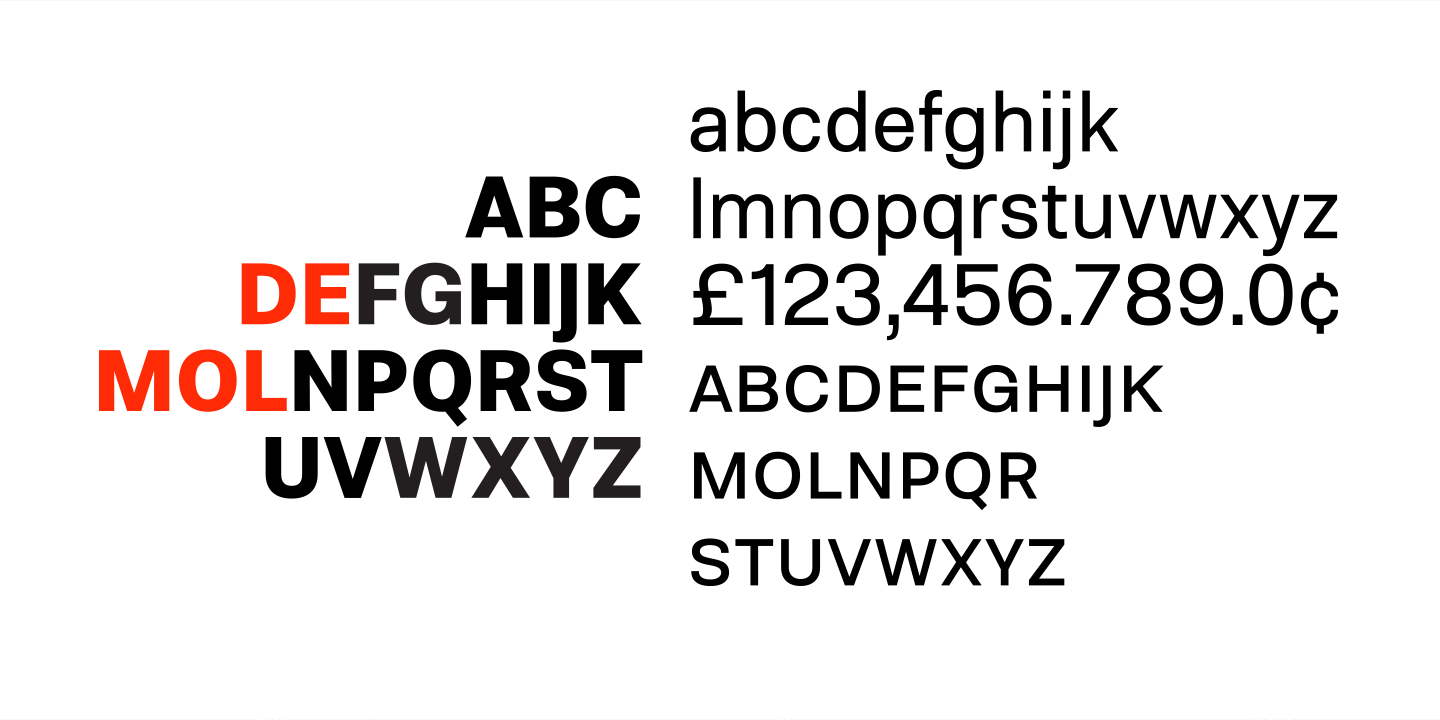 Ejemplo de fuente Molde Light Italic